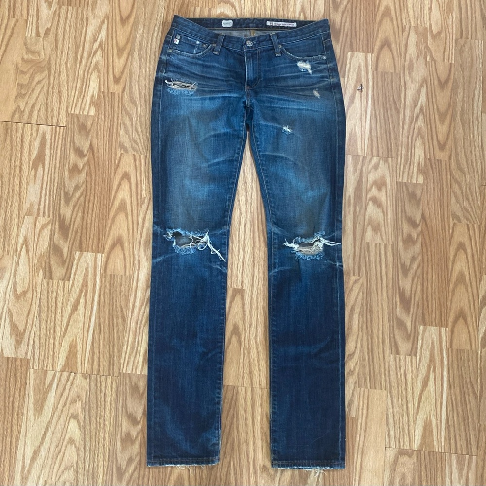 Adriano Goldschmied Women’s Premier Skinny Straight Jeans 28R Dark mid